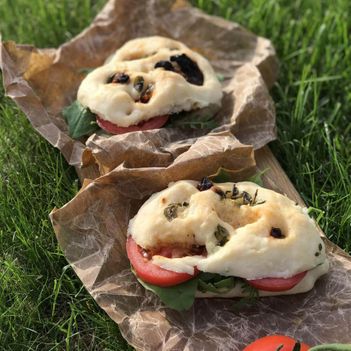 Focaccia i porsjonsstørrelse