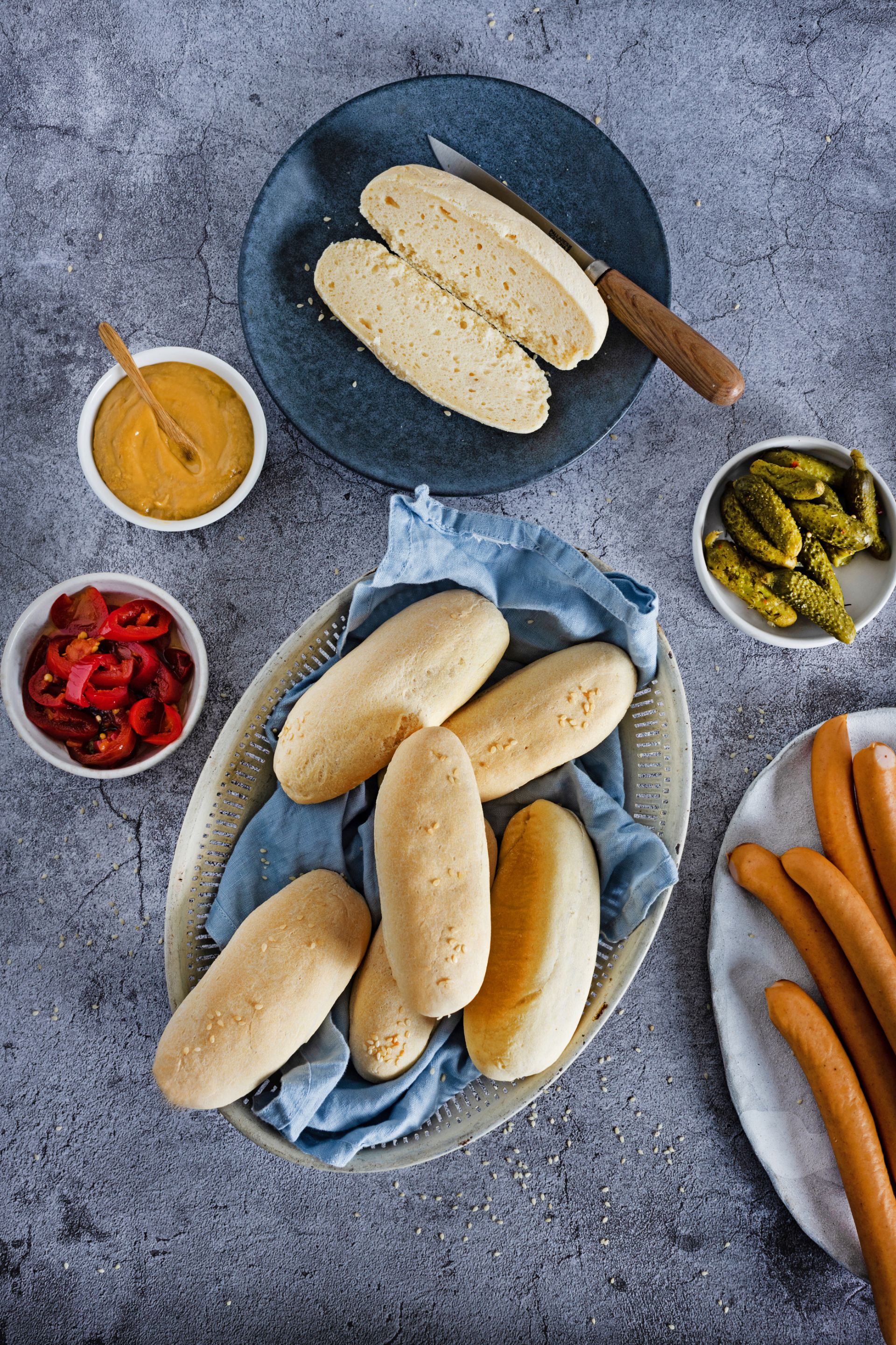 glutenfrie hamburger og pølsebrød